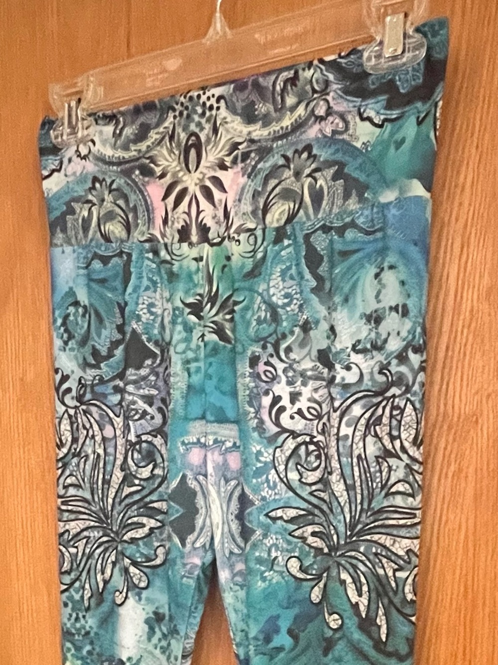 Teal Printed Leggings - 1X